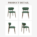 MALOL Upholstered Dining Room Chairs Set of 2, Kitchen Chairs with Metal Legs and Anti Slip Pads, Curved Back Dining Chair for Home and Restaurant Use, Green