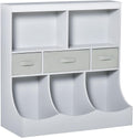 Bookcase, Toy Storage Organizer Cabinet, Children Display Bookshelf with Drawers for Toys, Clothes, Books, Grey