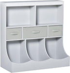 Bookcase, Toy Storage Organizer Cabinet, Children Display Bookshelf with Drawers for Toys, Clothes, Books, Grey