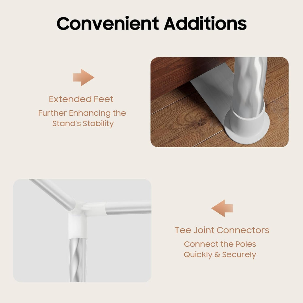 Stainless Steel Canopy Poles for Bed Silver Floor-Standing Canopy Bed Poles, Queen Size Canopy Frame Bed Post Poles Mosquito Curtains Bracket, for Bedroom Decorative (2 x 2 x 2M)