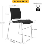 20 Pack Stacking Chairs with Padded Seat 1102 lbs Stackable Office Guest Chairs with Metal Sled Base Lobby Waiting Reception Chair for Cafeteria Library Church Banquet Halls Training Room