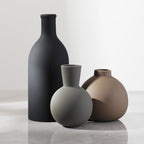 Ceramic Vase Set of 3, Vases Home Decor Rustic Farmhouse Decor Pottery Vases for Bouquet Pampas Grass Dried Fresh Flowers, Living Room, Kitchen, Bedroom, Bathroom, Entryway Mantel, Decor -Multicolor