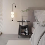 Sofa Side Round Side Table End with Cat House, Condo, Indoor Furniture Kitten, Small Coffee Nightstand with Storage, Living Room Sofa Bedside with Bed(White)