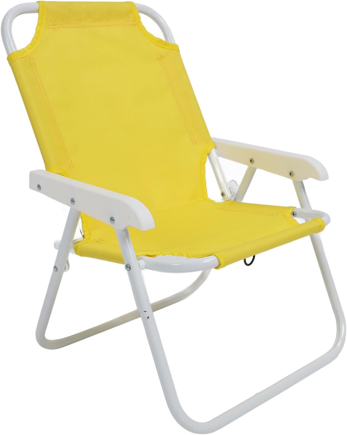 Fafeicy Children Beach Chair, Oxford Cloth Steel Pipe Folding Camping Chair with Sunshade Umbrella, 50kg Capacity, Portable Kids Outdoor Seat for Beach Picnic Park Yard (Yellow)