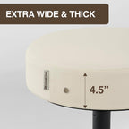 Heavy Duty Extra Wide Thick Cushion Seat Adjustable Height Swivel Rolling Stool for Clinic, Salon, Tattoo, Office, Bar and Home - NAIA 502 (Vanilla, Standard)