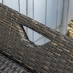 Outdoor Storage Bench with Cushioned Seat – Weather-Resistant Woven Rattan Box for Patio, Deck, Poolside and Garden Use