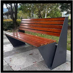 Patio Benches for Outdoors Stainless Steel Park ChairOutdoor BenchesPineapple LatticeSolid WoodPlastic Wood BackrestThickened BenchPatio Seating Garden Benches for Outdoors