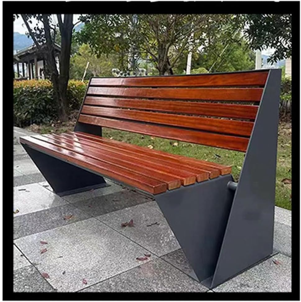 Patio Benches for Outdoors Stainless Steel Park ChairOutdoor BenchesPineapple LatticeSolid WoodPlastic Wood BackrestThickened BenchPatio Seating Garden Benches for Outdoors