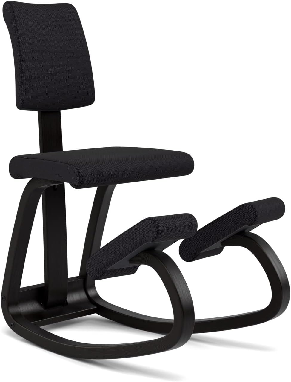 Varier Variable Plus Ergonomic Kneeling Chair with Backrest Black/Black| Active Sitting Posture Support Home Office Desk Chair | 10 Year Guarantee