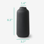 flature Ceramic Vase in Nordic Style, Decovase Large for Pampas Grass as Boho Deco, Vase Black Matt 8 inch for Flowers, Scandinavian Design Home Decoration for Fresh Flowers, Dried Flowers (Size M)