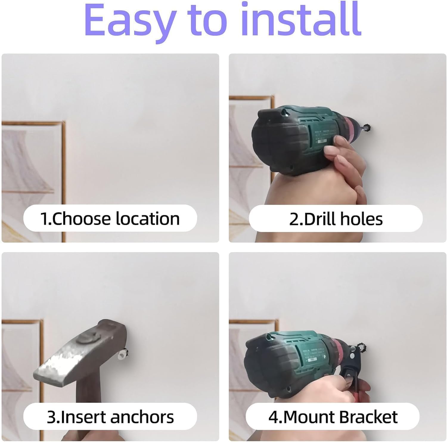 Garage Hooks 16 Pack Utility Steel Garage Storage Hooks with Anti-Slip Coating, Heavy Duty Mount Hooks for Hanging Bike, Ladder Garden Tool Organizer