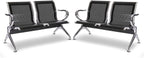 Kinsuite Reception Chairs Set of 2- Waiting Room Reception Chair 2-Seat Heavy Duty Chair Office Guest Chairs & Reception Chairs for Office Bank Hospital School, Black