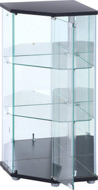 Fuji Boeki 99481 Collection Case, Figure Case, 3 Tiers, Width 21.7 x Depth 17.1 x Height 33.9 inches (55 x 43.5 x 86 cm), Black, Corner Type, Rear Mirror, Assembly Required
