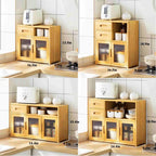 Countertop Cabinet, Small Countertop Pantry, Countertop Storage Cabinet with Drawers for Kitchen Dinning Room (Light Brown-Single drawer-24.4in)