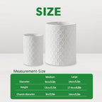 Docrin Ceramic Kitchen Utensil Holder 2 Pack - 6.8"+5.1" Inch Countertop Storage Organizer, Non-Slip Base, Easy to Clean, Elegant White Ceramic Utensil Crocks for Spatulas, Spoons, Cooking Gadgets