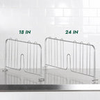 APLSS 4 Pack 18" W x 9" H Width Chrome Shelf Divider for Heavy Duty Wire Shelving, Dry Storage, NSF Certified