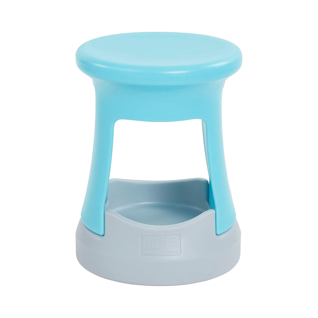 ECR4Kids Active Storage Wobble Stool, 18in Seat Height, Children's Furniture, Cyan/Light Grey