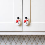 Knobēz: Decorative Knob Covers - Snowman - 8pk - Stretch Over Hardware Decorations, Holiday-Winter-Christmas, Kitchen-Bathroom-Dressers-Home