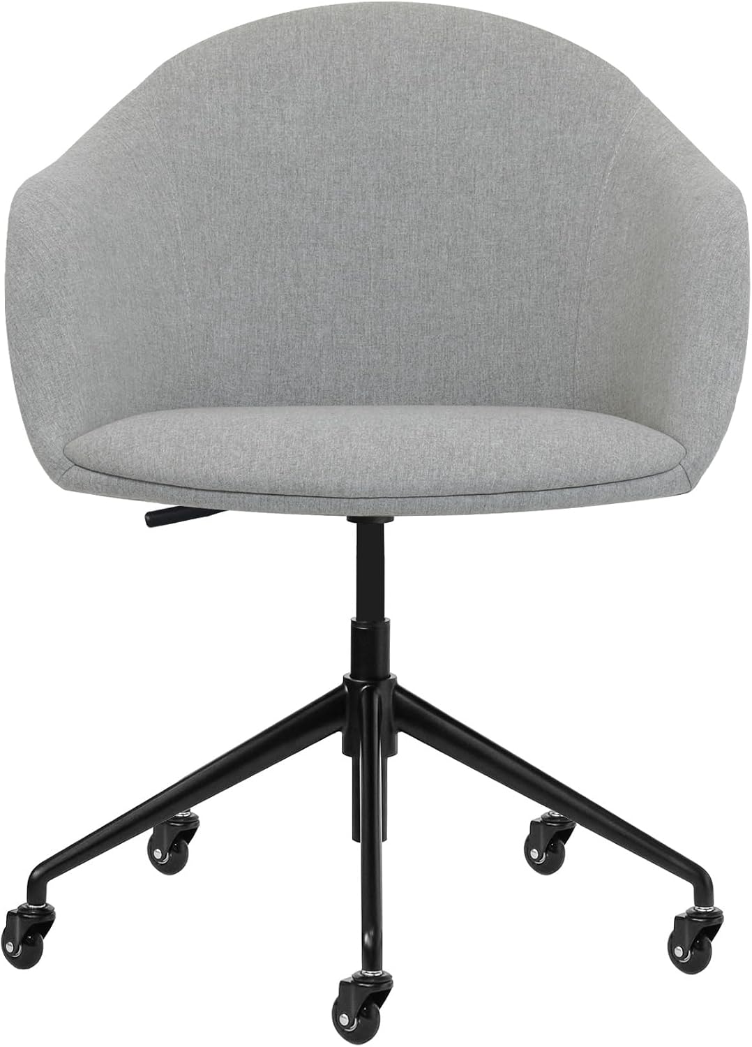 Laura Davidson Furniture Astoria II Office Chair - Commercial-Grade with Wheels, Swivel Chair for Offices and Conference Rooms, Made of Poly-Cotton Fabric, Grey