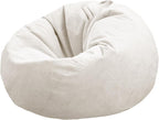 Stuffed Animal Storage Bean Bag Chair Cover (No Filler) Washable Ultra Soft Corduroy Bean Bag Cover for Organizing Plush Toys or Textile, Sack Bean Bag for Adults, Teens