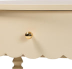 Bali & pari Liba End Table - 1-Drawer Accent Table with Scalloped Detailing and Open Shelf Storage for Hallway, Entryway, and Living Room