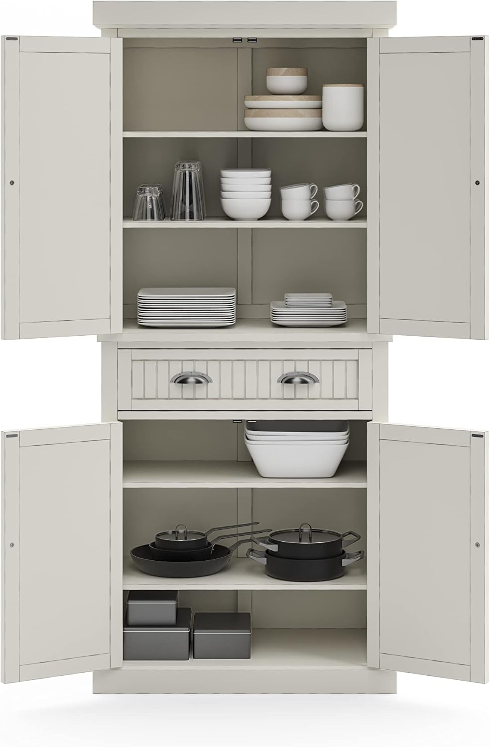 Homestyles Nantucket Pantry, 30", Off White