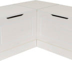 Linon Harris White Solid Pine Backless Nook with Interior Storage