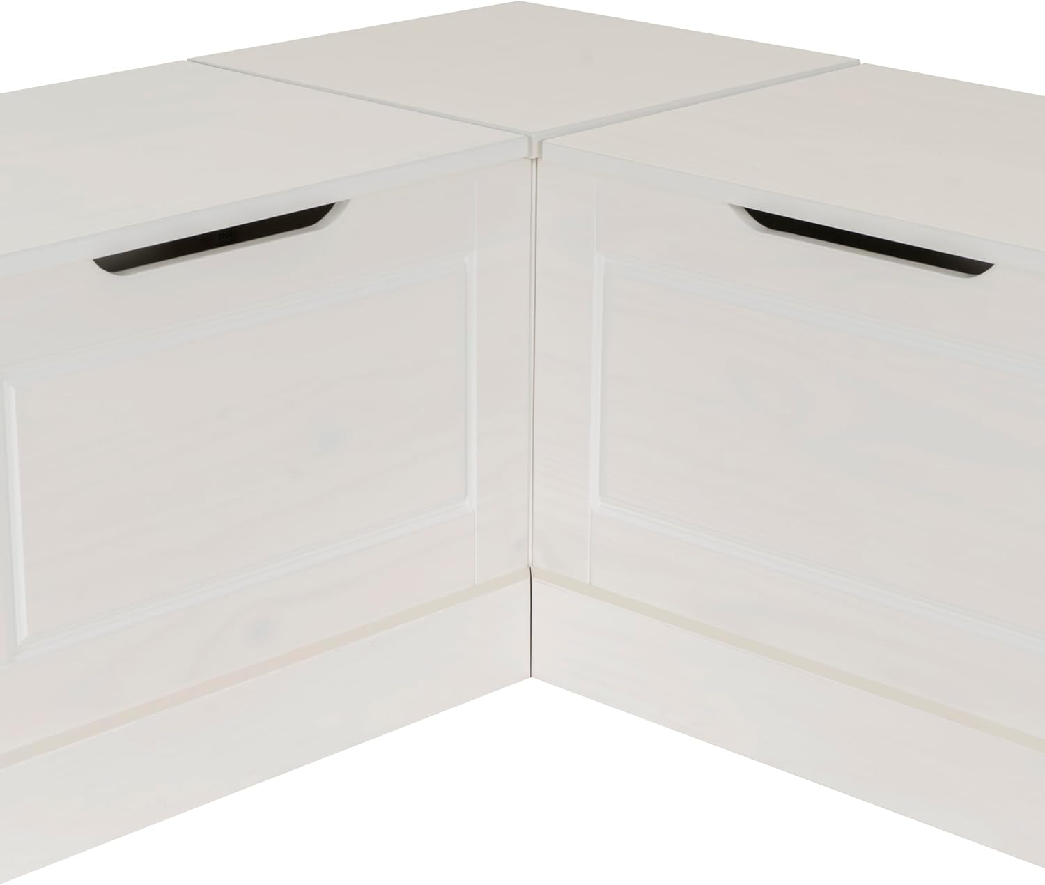 Linon Harris White Solid Pine Backless Nook with Interior Storage