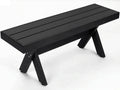 Outdoor Bench 500LBS, HIPS Poly Lumber 2-Person Garden Bench, Weatherproof Won't Rot or Fade, Wood Grain Patio Bench for Garden, Porch, Backyard and Park – Black