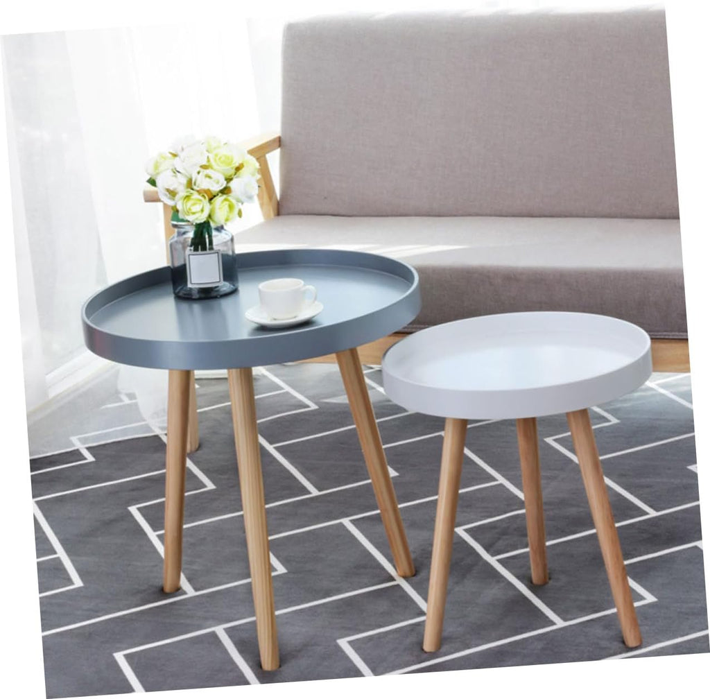 Levemolo Mini Round Sofa Side Table Nordic Style Household Corner Table White for Living Room Balcony Use