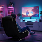 GTPLAYER Floor Gaming Chair Foldable Swivel Floor Chairs for Kids Boys Comfy Video Game Seat with 360° Multipurpose for Gamers, Bedroom or Game Room(Black-Gold)