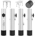 Table Leg Extenders White, Highly Durable Steel Folding Table Leg Risers, Table Leg Extensions Fits Straight & Bent Legs Table Height Extender for Rise Card Table 3.6/5.2 Inch Wobble-Free