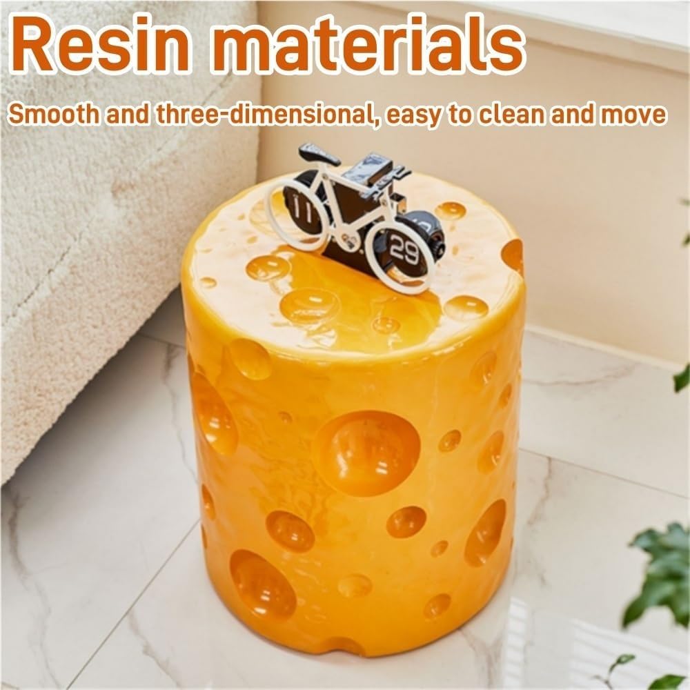 Resin Side Table Creative End Table for Living Room Cream Style Bedside Tables Small Coffee Table Snack Desk Home Furnishing(Orange)