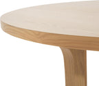 48" Small Round Dining Table with Wood Legs and Metal Cross Base, Natural Ash Solid Wood Kitchen Dinner Table for 2-4 Person, Easy Assembly, Without Chairs
