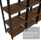 Madesa Kitchen Pantry Storage Rack with 15 Open Shelves 70" L Multiuse Modular Cabinet for Kitchen Organization (Black/Brown)