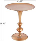 Christopher Knight Home Dolia Decorative Small End Table, Indoor Round Side Table with Unique Rounded Leg, Antique Gold Finish Coffee Table, Vintage Metal Accent Furniture, Multi Functional, Gold