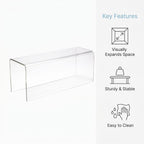 39 Inch Long Clear Acrylic Bench, Modern Contemporary Rectangle Seating for Living Room, Entryway, Family Room, Hallway and Foyer, Decorative Window Bench