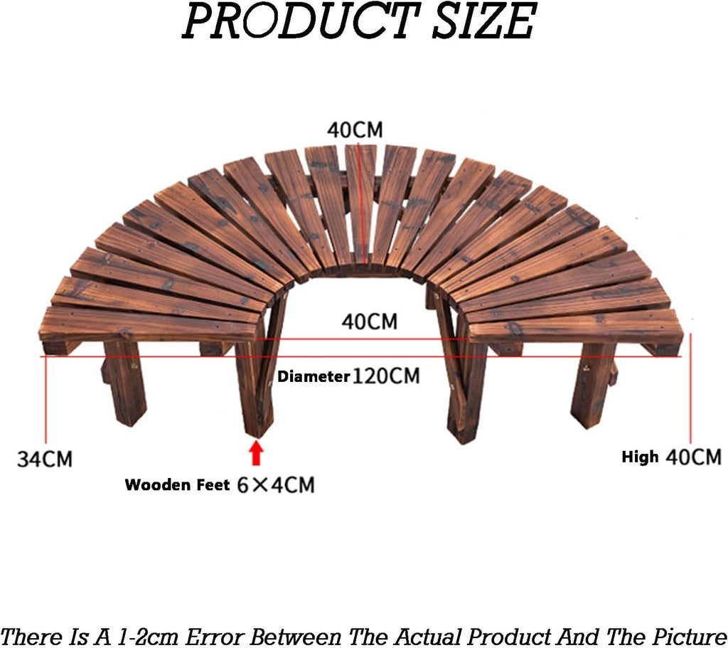 Semicircular Design Outdoor Benches,Wooden Curved Bench Weatherproof Outdoor Benches,for Garden,Lawn,Patio& Backyard