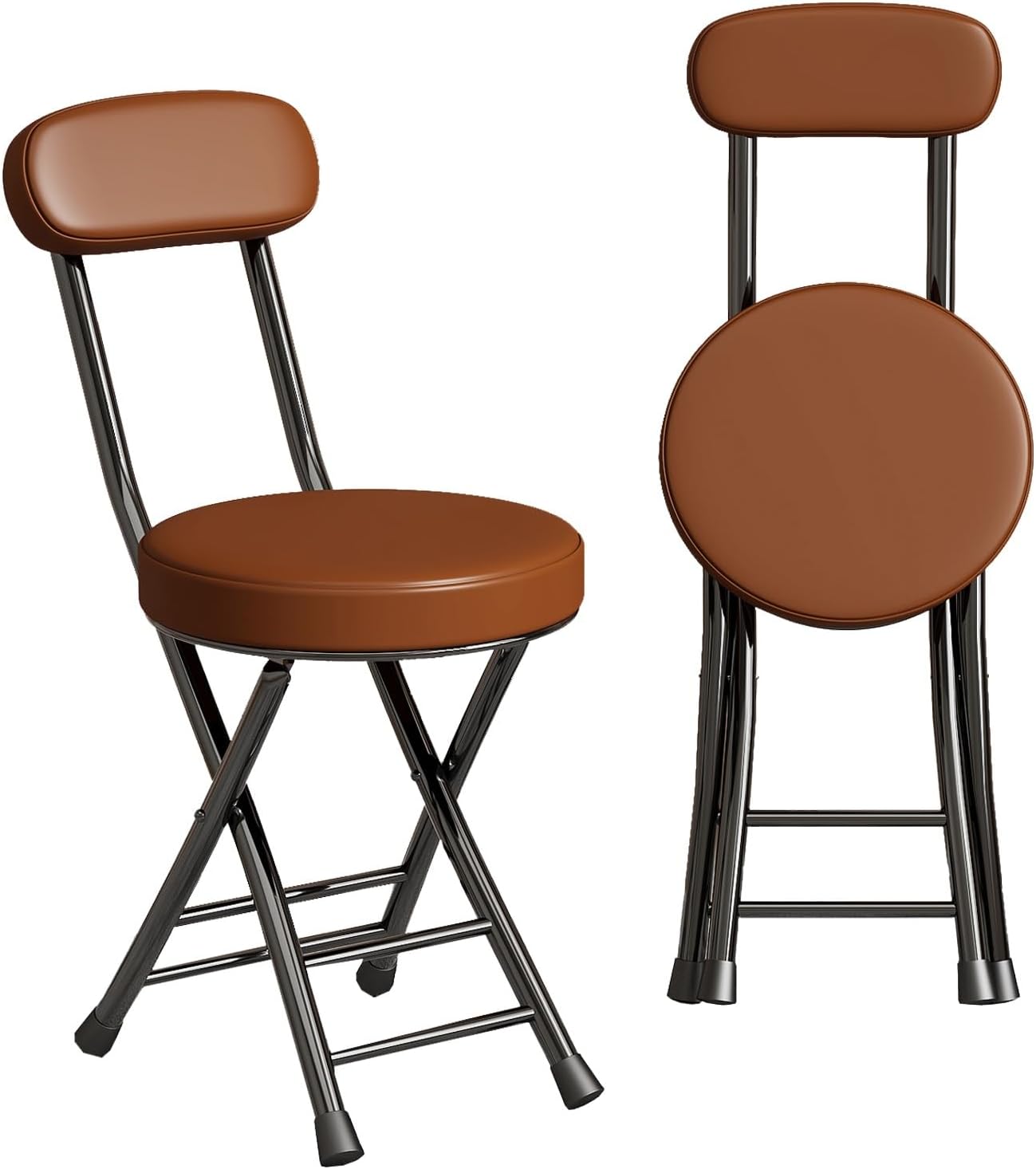 Folding Chairs -Stackable Kitchen Stools,Office Desk Guest Chair,for Indoor and Outdoor Events Commercial Event Seat White（1 Pack）(Browns)