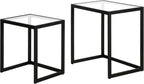 Henn&Hart Rectangular Nested Side Table in Blackened Bronze, Table for Living Room, Bedroom