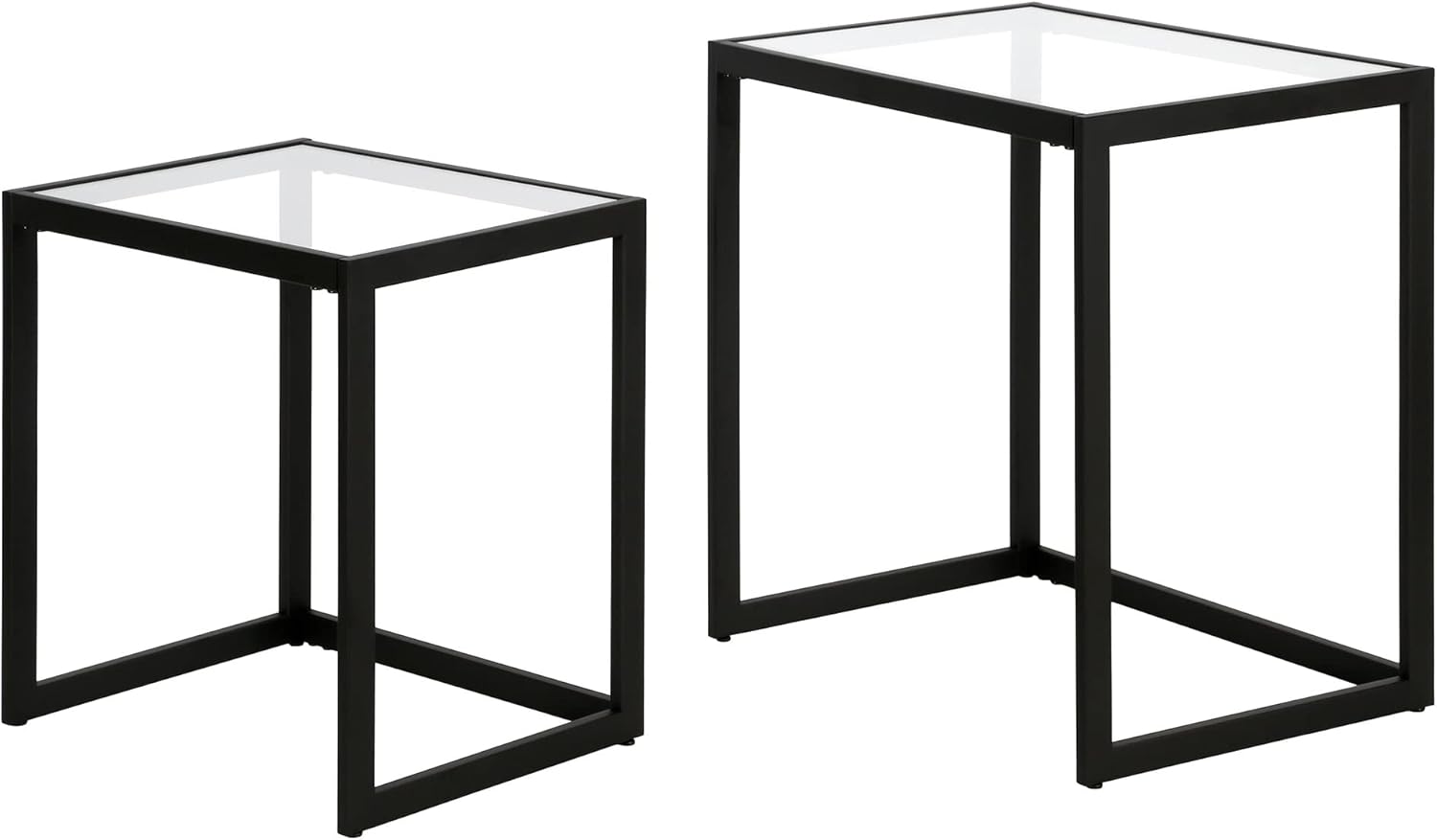 Henn&Hart Rectangular Nested Side Table in Blackened Bronze, Table for Living Room, Bedroom