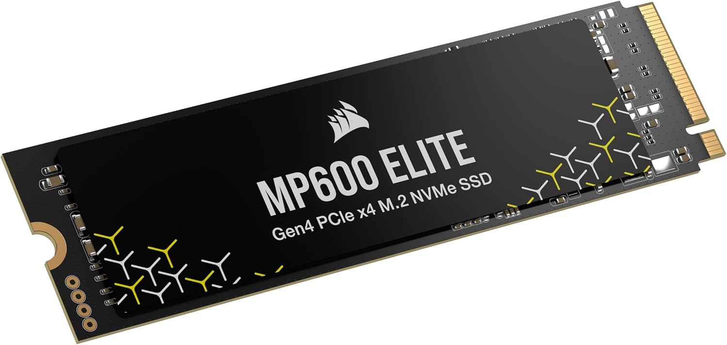 Corsair MP600 Elite 2TB M.2 PCIe Gen4 x4 NVMe SSD – M.2 2280 – Up to 7,000MB/sec Sequential Read – High-Density 3D TLC NAND – Black