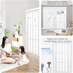 Sliding Folding Door for Room Divider with Acrylic Panels(WxH 58x80in/147.3x203in)