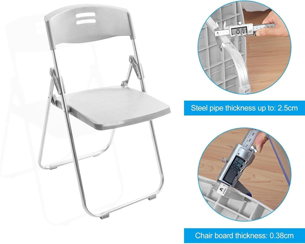 Plastic Folding Chairs for Parties and Weddings, Folding Office, Stackable Commercial Event Seats with(White)