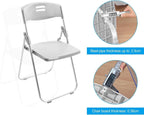 Plastic Folding Chairs for Parties and Weddings, Folding Office, Stackable Commercial Event Seats with(White)