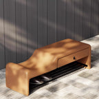 Footrest Bedroom Bench for Simple Italian Entrance Shoes, with Storage Drawer for Parents and Children, Stainless Steel, Shelf Height for Shoes Benches Punta Bed (Light Gra