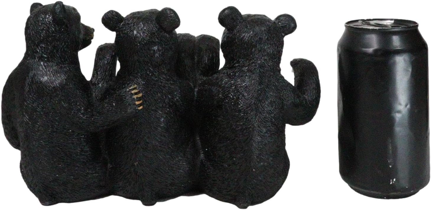 Ebros Gift Rustic Western Forest Animal Whimsical Three Black Bears Hugging Wine Bottle Figurine Wine Holder 9.5" Long Cabin Lodge Farmhouse Country Accent Decor