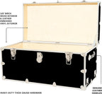 Rhino Trunk & Case Classic XXL Home Storage & College Trunk With Wheels - 36”x18”x18”, Seats 1500+ lbs, Soft-Close Lid. USA Made Secure Dorm Furniture, Organization, Steamer Style Blanket Chest