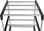 4-Tier Shoe Rack, Black and Silver, Holds 8 Pairs of Shoes, Metal Tubes & Plastic Connectors