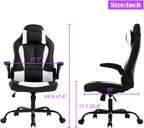 Ergonomic Gaming Chair, Gaming Chair with Headrest, Office Computer Chair Racing Chair with Wheels & Lumbar Support, High Back Gamer Chair PC Gaming Chairs for Adults Teens, Xmas Gift (White)